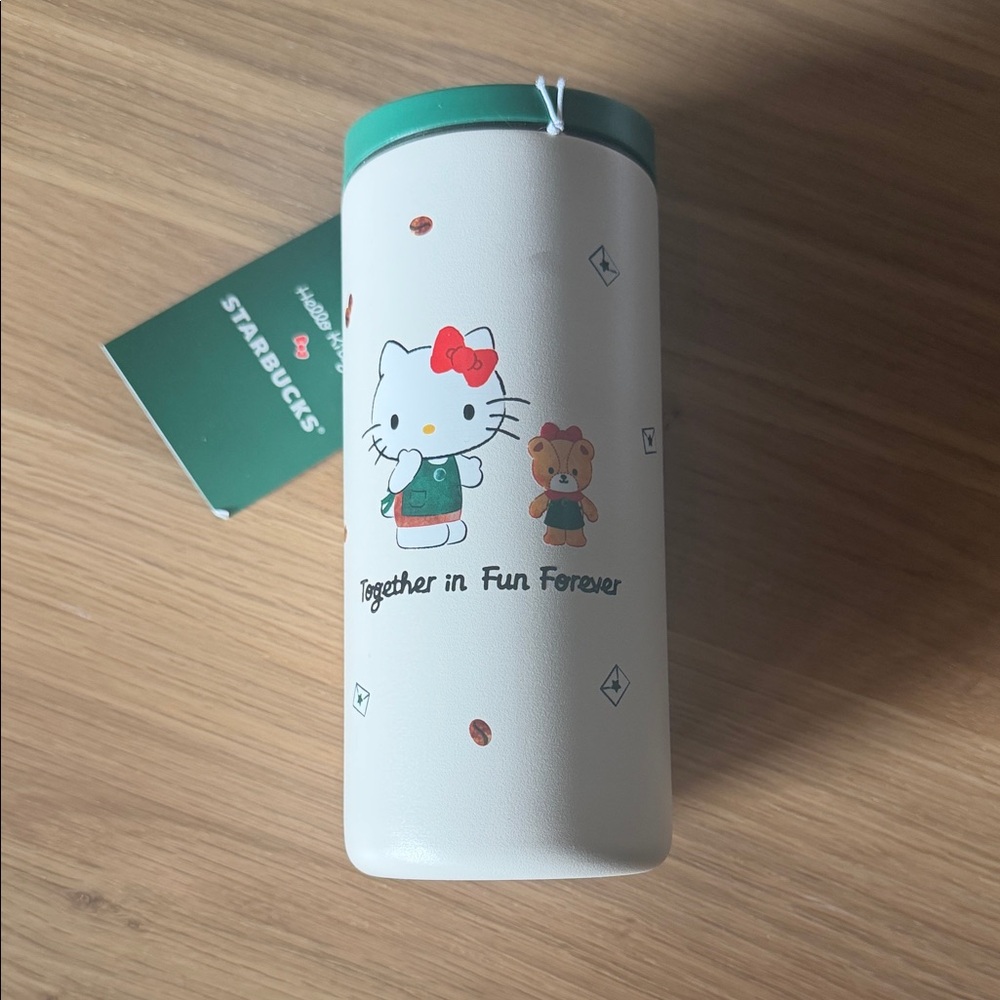 Starbucks White & Green Hello Kitty Travel Tumbler